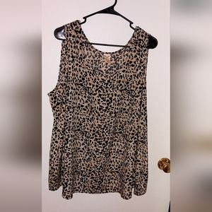 Faded Glory cheetah tank 22W-24W 3X